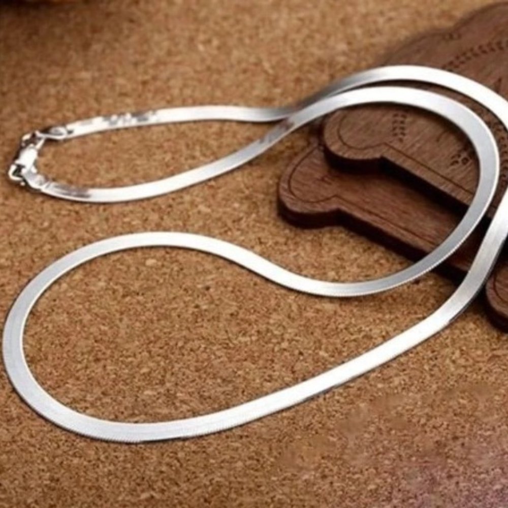 20 Inch Long Silver 4MM Chain Necklace